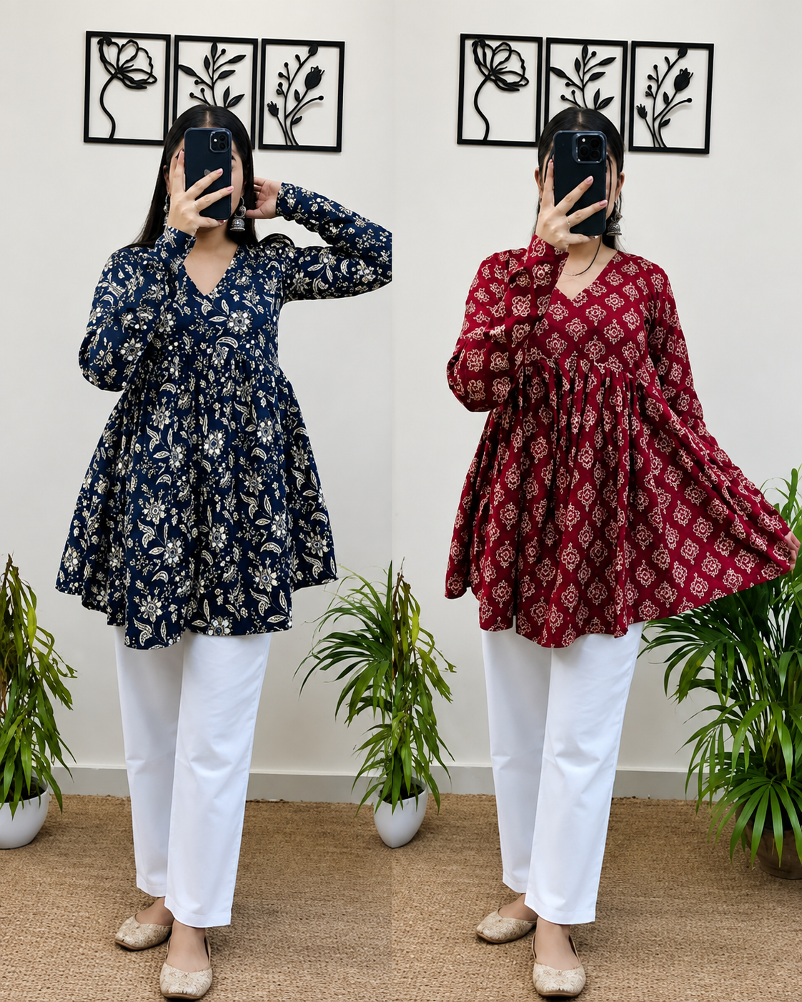 Jaipuri Printed Cotton Tops Combo Pack of 2