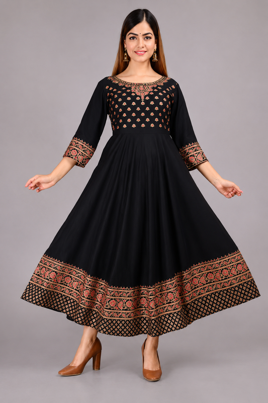 Black Anarkali Kurti for Women