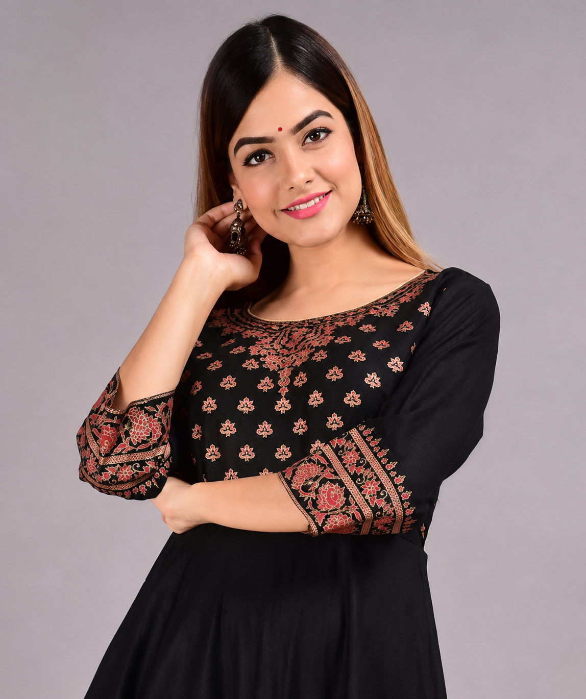 Black Anarkali Kurti for Women