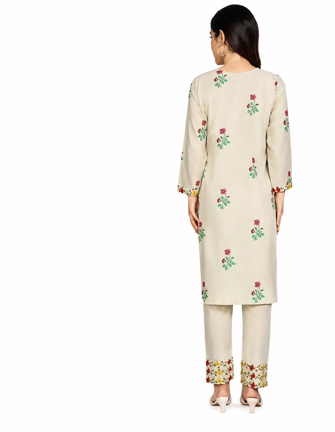 Women Kurta Set with Emrodary Work Fancy Kurti with Bottom