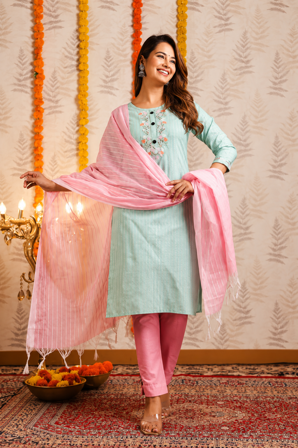 Women's Kurta Pant & Dupatta Set