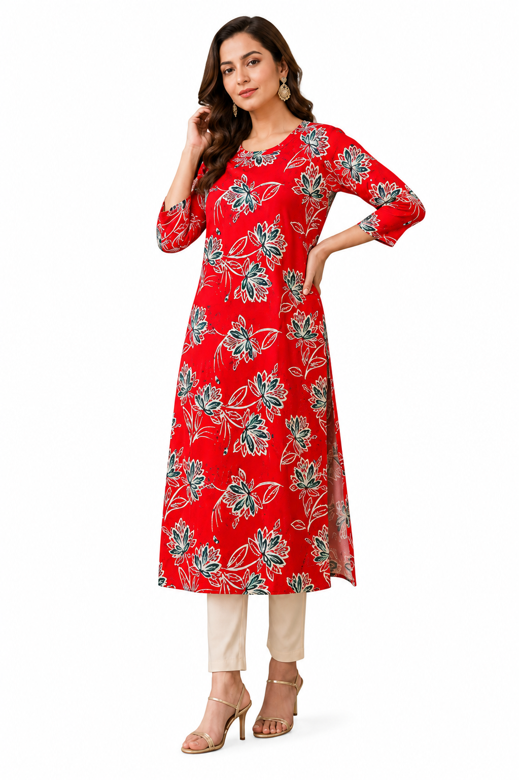 Women Printed Crepe Kurtas Combo Pack of 4