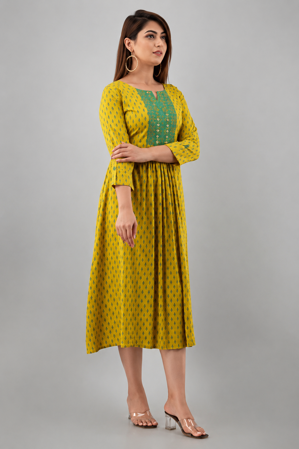 Trendy Printed Embroidered Rayon Kurti for Women