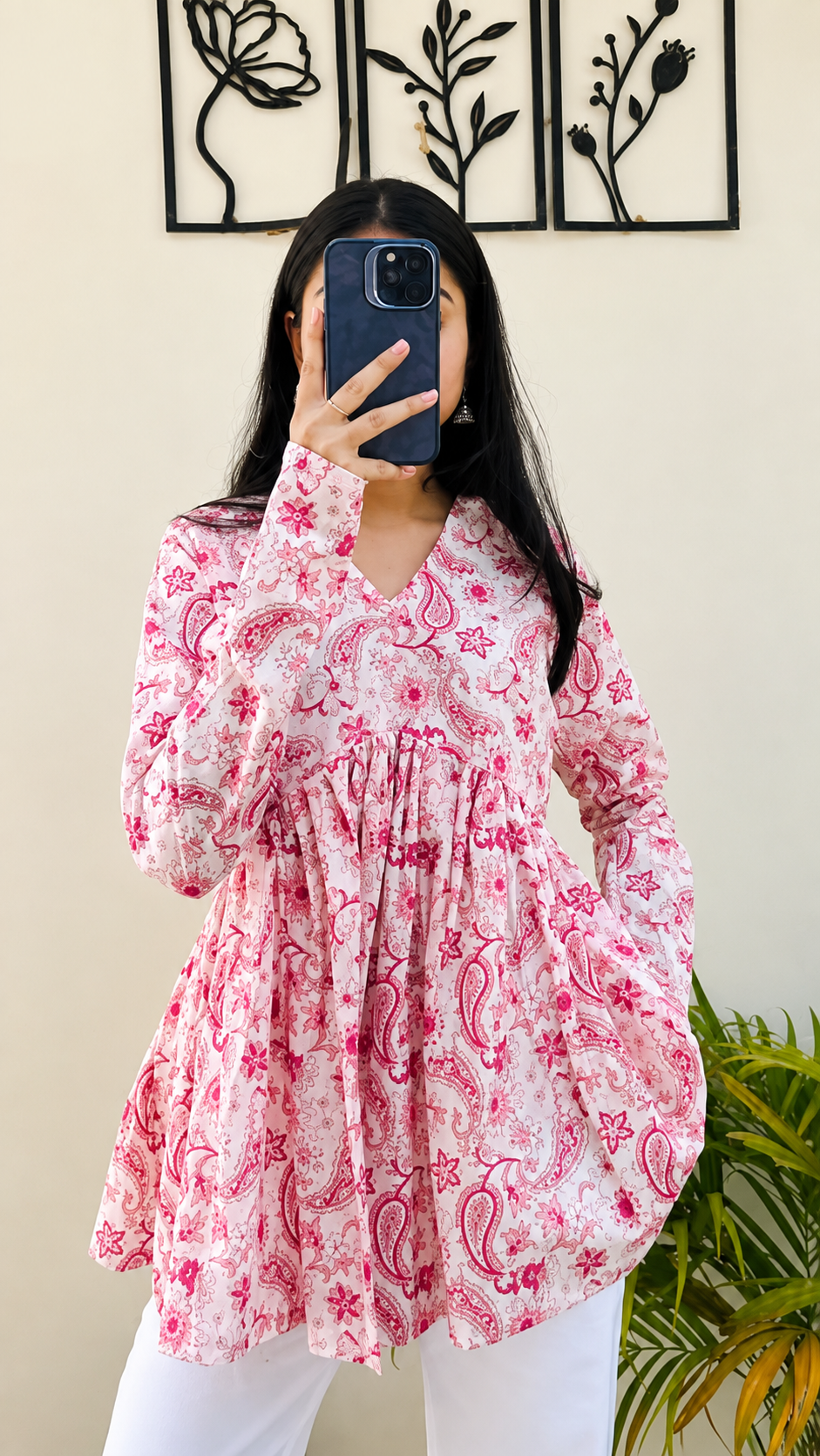 Women's Floral Printed Peplum Tops Combo Pack of 2
