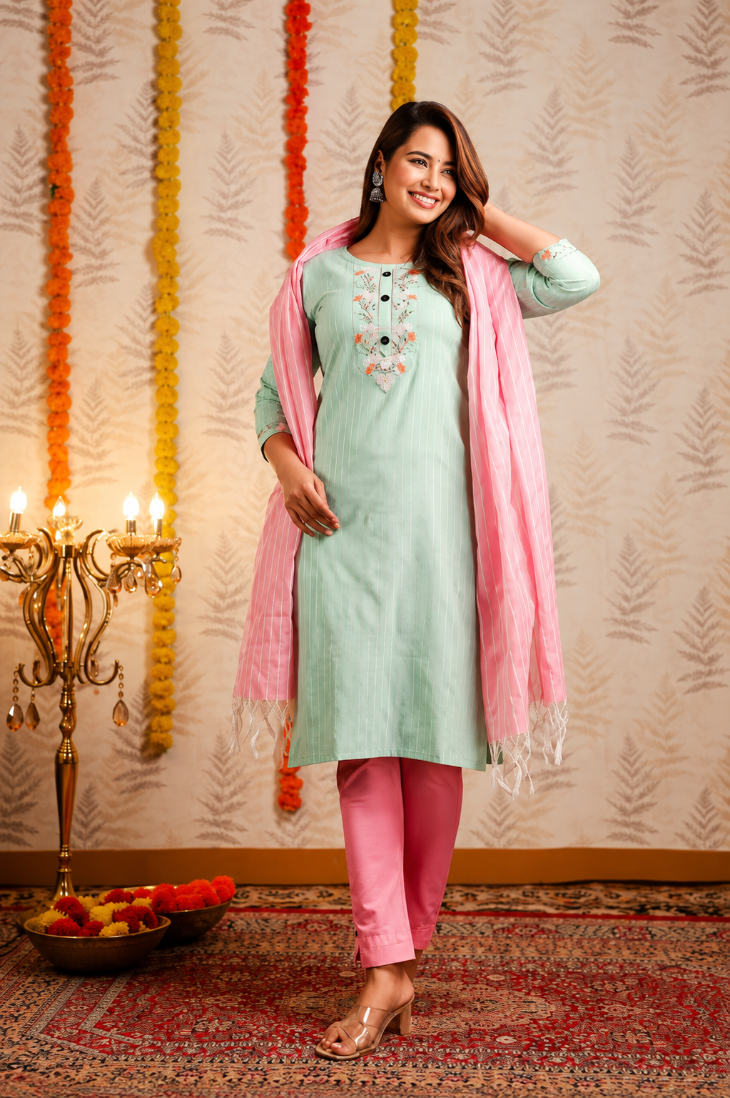 Women's Kurta Pant & Dupatta Set
